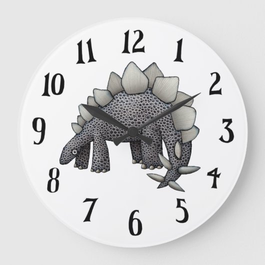 Stegosaurus Wall klok (Voorkant)