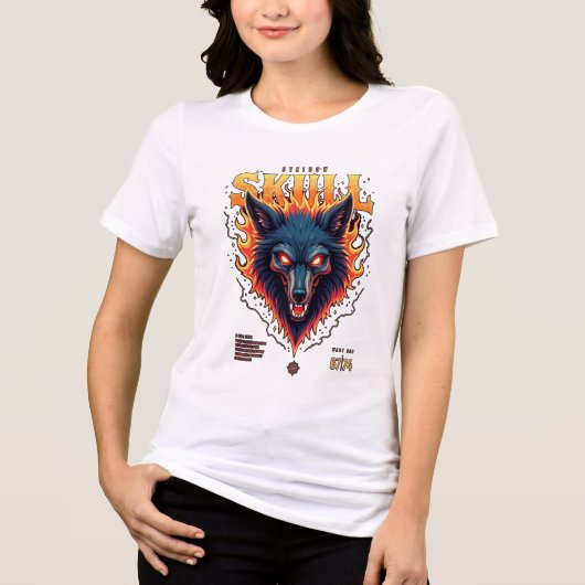 Steidon Skull - Flaming Wolf Head T-shirt (Voorkant)