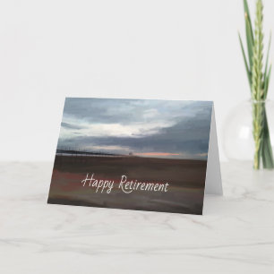 Steiger aan zee voor een pensioneringskaart kaart