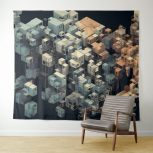 Steiger vectorkunst wandkleed