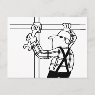 Steigerbouwer en Steiger Cartoon Briefkaart