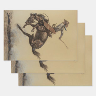 “Steigerend Paard” Westerse Kunst van Will James Inpakpapier Vel