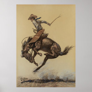 “Steigerend Paard” Westerse Kunst van Will James Poster