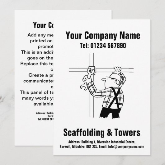 Steigerhouten Cartoon Design Kaart (Voorkant / Achterkant)