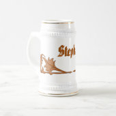 Stein - Bladerige Haakjes en Naam Bierpul (Voorkant links)