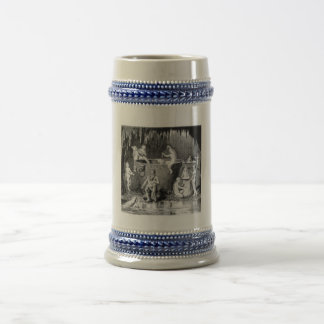 stein met drukwerk van de hal van aegir bierpul