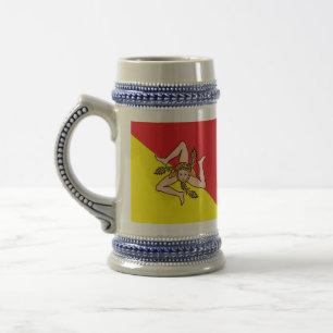 Stein Mok met de vlag van Sicilië, Italië