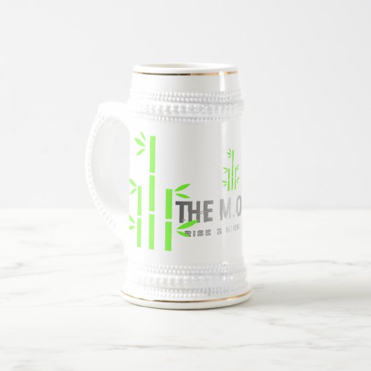 Stein mok( Wit/Goud) Bierpul (Voorkant links)
