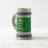 Stein Mug - Ajouter Votre Image Gris & Bleu (Devant gauche)
