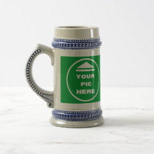 Stein Mug - Ajouter Votre Image Gris & Bleu
