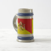 Stein Mug avec Drapeau de Sicile, Italie (Devant gauche)