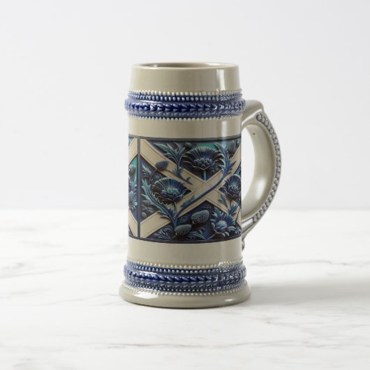 Stein Mug avec Scottish Thistles Design (Devant droit)