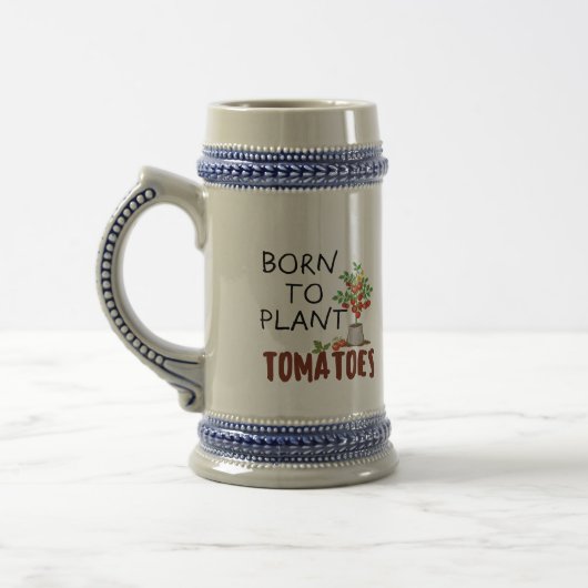 Stein mug avec une citation marrante de jardinier (Gauche)