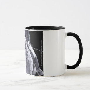 Stein noir et blanc de tasse de cheval de dressage