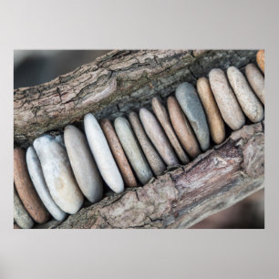 Stein und Holz (diagonaal) Poster