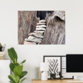 Stein und Holz (vertikal) Poster (Thuiskantoor)