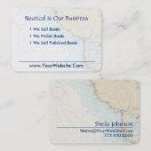 Steinhatchee FL Boating Nautical Chart Blauwe Tan Visitekaartje (Voorkant / Achterkant)