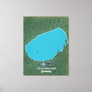 Steinhuder Meer Duitsland kaart Canvas Afdruk