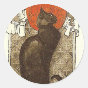 Steinlein's Cat - Art Nouveau Ronde Sticker