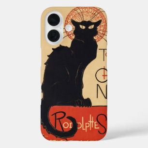 Steinlen Art Nouveau Stijl Zwarte Kat Vintage Prin iPhone 16 Hoesje