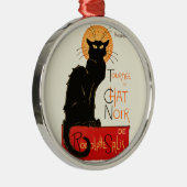 Steinlen Black Cat Classic Artwork Metalen Ornament (Rechts)