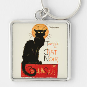 Steinlen Black Cat Classic Artwork Sleutelhanger
