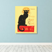 Steinlen Black Cat Classic Frans kunstwerk Canvas Afdruk (Insitu (Houten vloer))