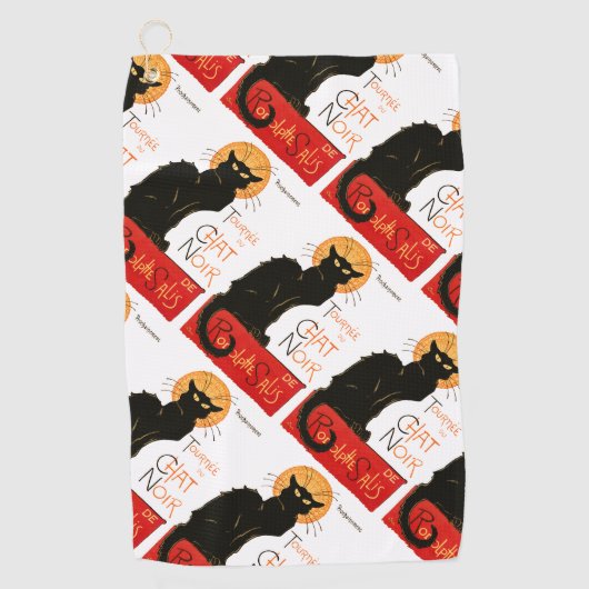 Steinlen Black Cat Classic Frans kunstwerk Golfhanddoek (Voorkant)