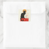 Steinlen Black Cat Classic Frans kunstwerk Vierkante Sticker (Tas)