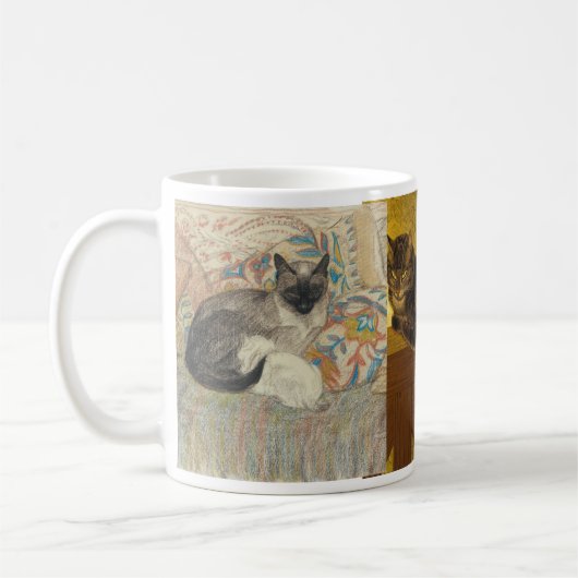 Steinlen Cats, vier. Koffiemok (Links)
