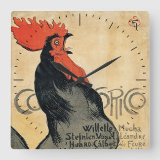 Steinlen Cocurico Time-stuk Vierkante Klok
