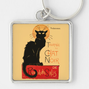Steinlen Zwarte Kat Klassieke Franse Chat Noir Pos Sleutelhanger