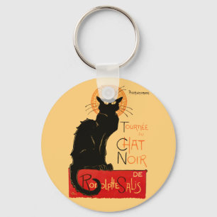Steinlen Zwarte Kat Klassieke Kunst Sleutelhanger