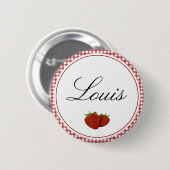  stekelaardbei ronde button 5,7 cm (Voorkant /achterkant)