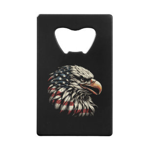 Stekelarend Hoofd Amerikaanse Vlag USA Patriottisc Kredietkaart Flessenopener