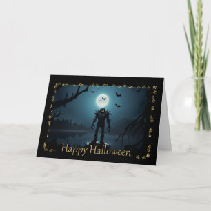Stekelig moerasmonster Halloween Kaart