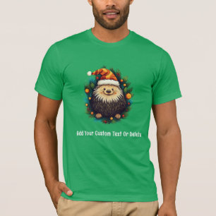 Stekelvarken Kerst Licht Santa Stekelvarken Kerstm T-shirt