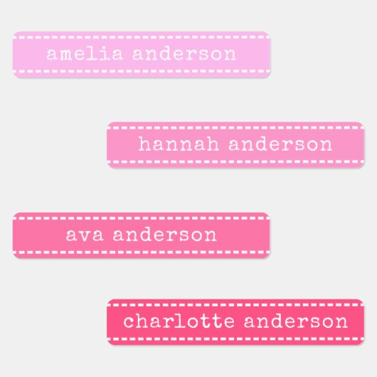 Steken  Roze Meisjes Waterdicht Naam Label (Groep)