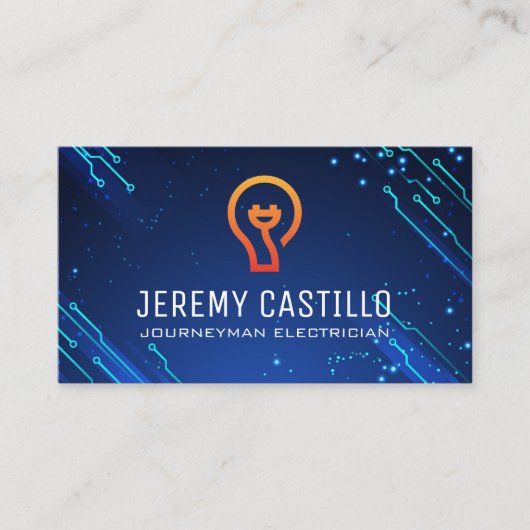 Stekkers | Gloeilampen | Elektrische moderne techn Visitekaartje (Voorkant)