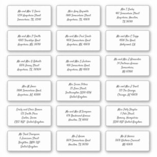 Stel 18 individuele ontvangersnaam Adres Verzendin Sticker