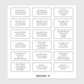 Stel 18 individuele ontvangersnaam Adres Verzendin Sticker (Vel)