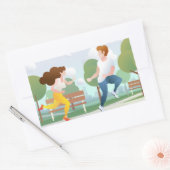 Stel dat hardlopen rechthoekige sticker (Envelop)