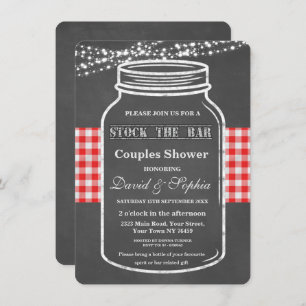 Stel de Bar Mason Jar Chalk Couples Shower bij Kaart