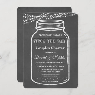 Stel de Bar Mason Jar Chalk Couples Shower bij Kaart
