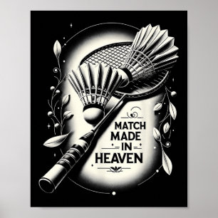 Stel Gemaakt In De Hemel Badminton Grappige Grafis Poster