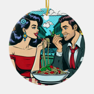 Stel in liefde   Pop Art Keramisch Ornament