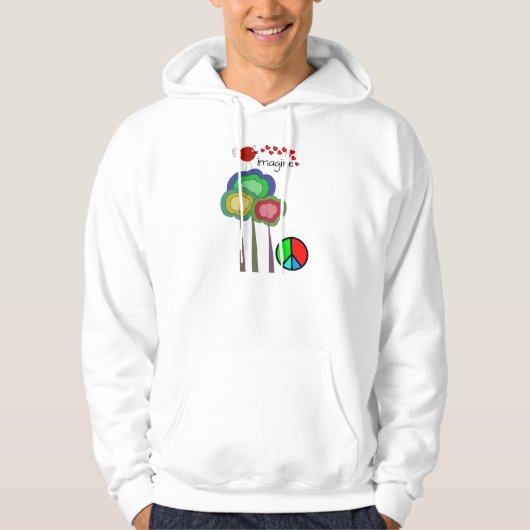 Stel je Artsy Peace Bird en Trees voor Hoodie (Voorkant)