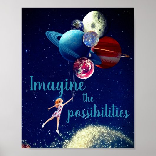 Stel je de 'Mossibilities Girl Galaxy Space Dreams Poster (Voorkant)