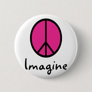 Stel je PINK PEACE-symbool voor Ronde Button 5,7 Cm