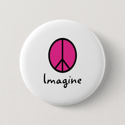 Stel je PINK PEACE-symbool voor Ronde Button 5,7 Cm (Voorkant)
